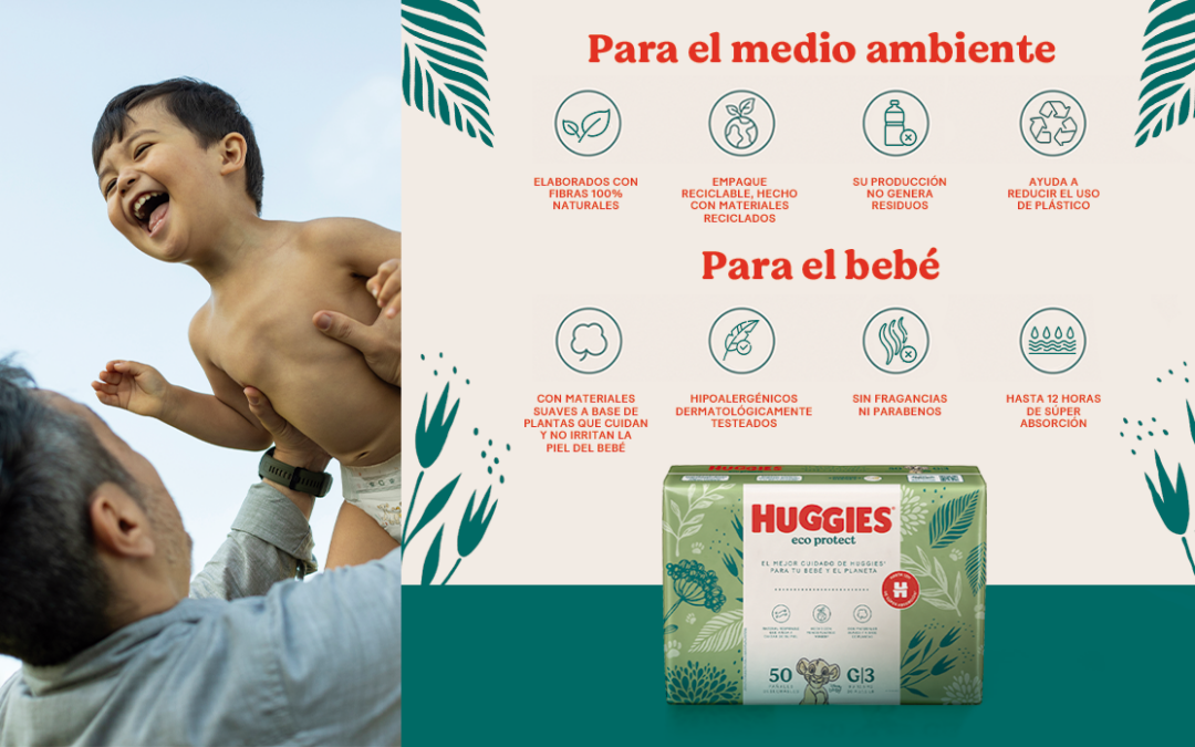 Huggies presenta Eco Protect, su nueva línea de pañales más sostenibles que cuidan la piel del bebé 